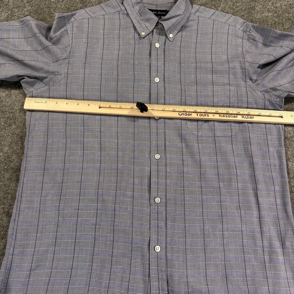 Ralph Lauren Purple‎ Label Dress Shirt Mens Large Blue Plaid Button Down Italy - Picture 7 of 12